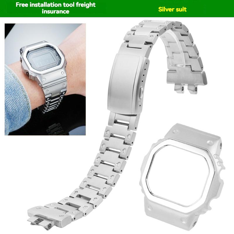 For G-SHOCK Casio Small Silver Block 3459 GMW-B5000 Modified Lightweight Titanium Alloy Strap Case High-Quality Accessories