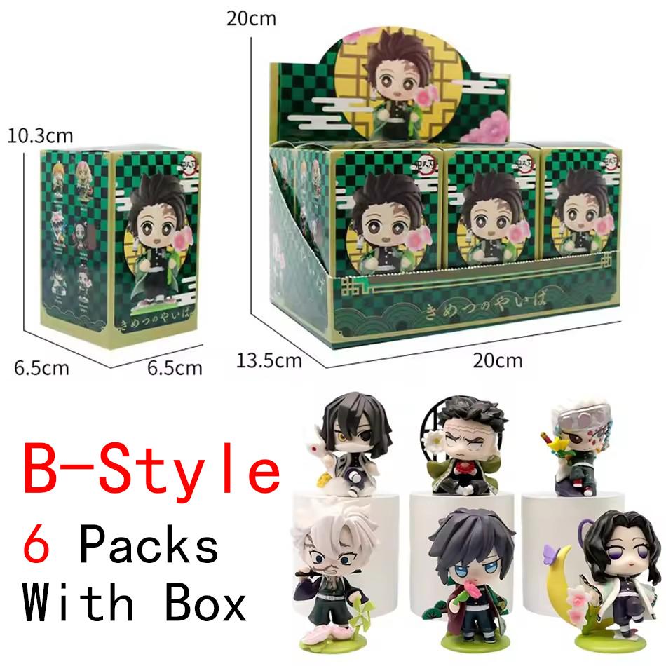 Anime Demon Slayer 6Pcs/Set Small Figure Boxed Character Multiple Combination Sets Cute Anime Toy Gift Collection Decoration PVC