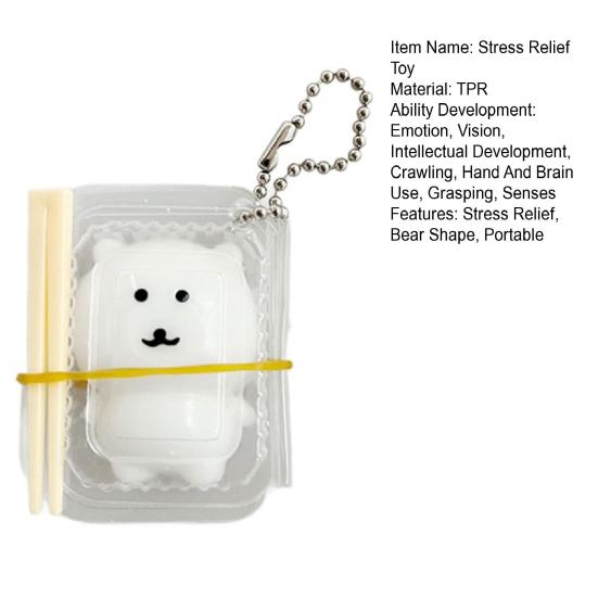 Nostalgie 1/2/3Pcs Stress Relief Bear Toy with Clear Box & Chopsticks, Cartoon Bento Squeeze Toy, Slow Rising Sensory for Anxiety Reduction