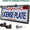 1/2PCS Carbon Fiber Pattern Plastic License Plate Frame Fiber Black Aluminum Metal Car Tag Holder Tire Screw Cap Universal Amagi