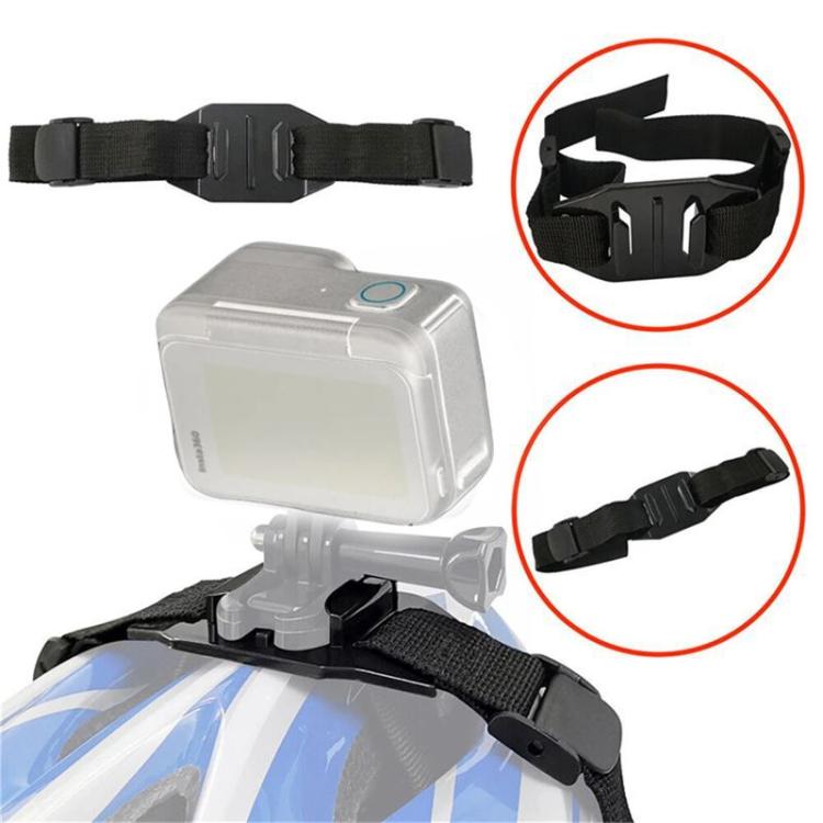 Universal Adjustable‑Strap Bike Helmet Camera Mount, 360° Swivel J‑Hook Bracket for GoPro Insta360 DJI Action Cameras