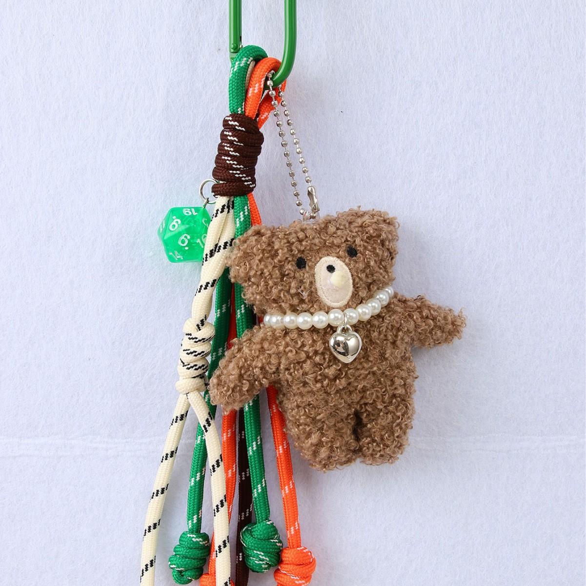 ins корейский милый уродливый милый девочка плюшевая сумка-медвежонок подвеска подвеска на плетеной веревке брелок оптом