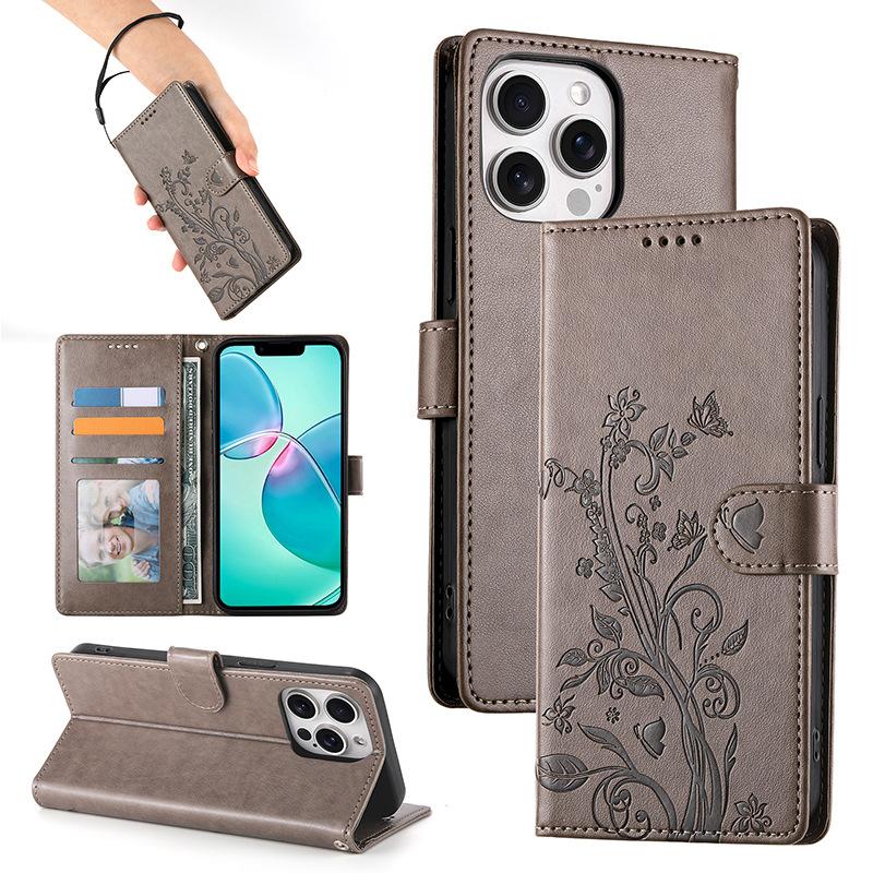 Klapphülle für Samsung S25FE Handy Ledertasche Geprägte Schmetterling Schutzhülle SAMSUNGS24Ultra