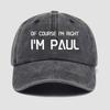 Letter Print Pattern Retro Style Baseball Cap Adjustable Outdoor Sports Sun Protection Hat