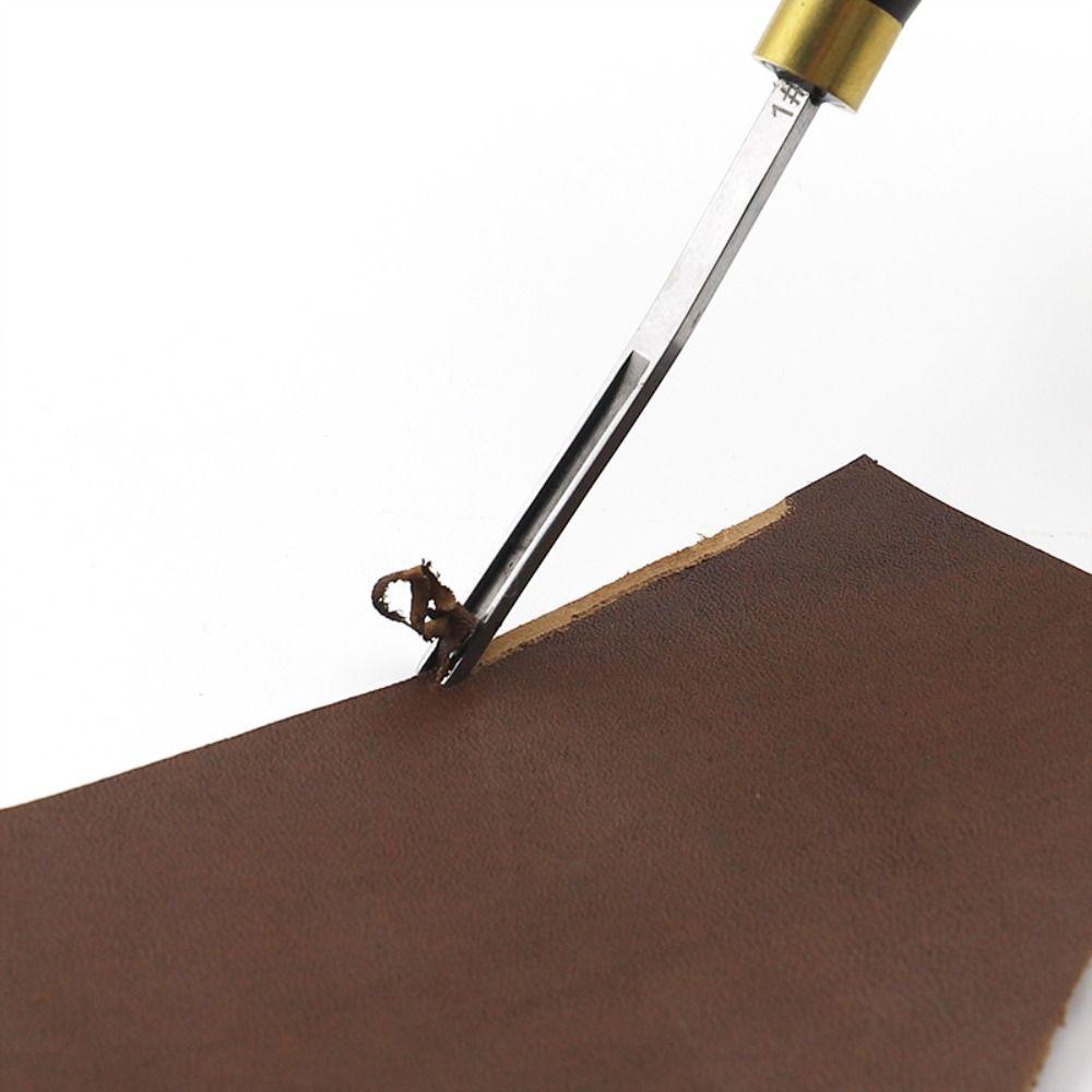 Wooden Handle Wide Mouth Skiving Tool Functional Leather Edge Beveler  Polishing