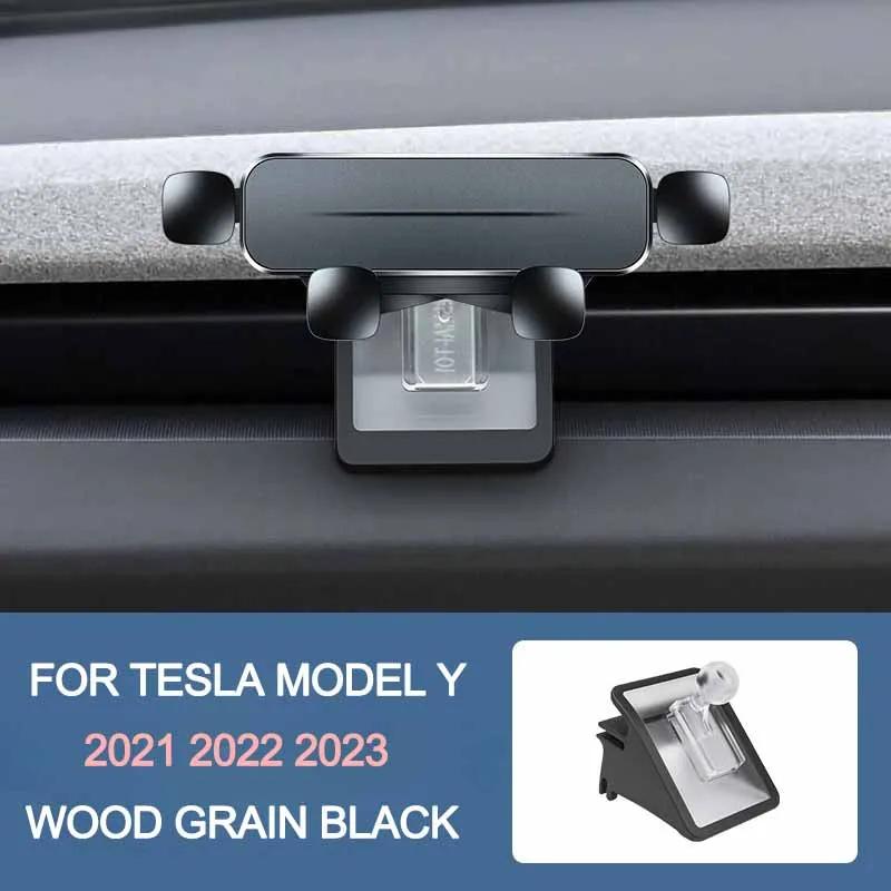 

Для Tesla Model Y 2025 2025 2025 автомобильный держатель для сотового телефона воздуховыпускное отверстие защелкивающийся вентиляционный зажим держатель деревянный гравитационный кронштейн матовый черный