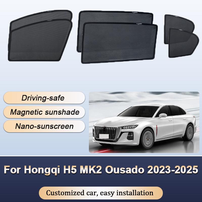 Sun Shades For Hongqi H5 MK2 Ousado 2023 2024 2025 Sunshades Magnetic Heat insulation Window Curtains Visor Car Accessories