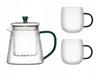 GLASS JUG 1L TEA INFuser with Filter 2 Glasses Green Ear