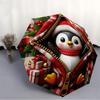 1pc Penguin Christmas Automatic Open/Close Umbrella, Windproof, Folding Compact Umbrella with Lightweight Design for Women/Men003