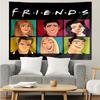 1PC Friends Cartoon Characters K-pop Music Group Tapestry Accessories for Bedroom,Livingroom, Dormitory Room Wall Decor Fan Birthday Gifts
