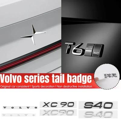 Car Trunk Logo Sticker Decoration Accessories For Rdesign Polestar AWD V50 S60 XC60 S40 XC40 XC90 V60 S80 S90 V90 V70 T6