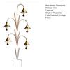 Metal Hanging Decor for Patio Bluebell Flower Wind Chime Stake, Iron Garden with Ground Durable Rustic Bell, Outdoor Yard Lawn Art Home