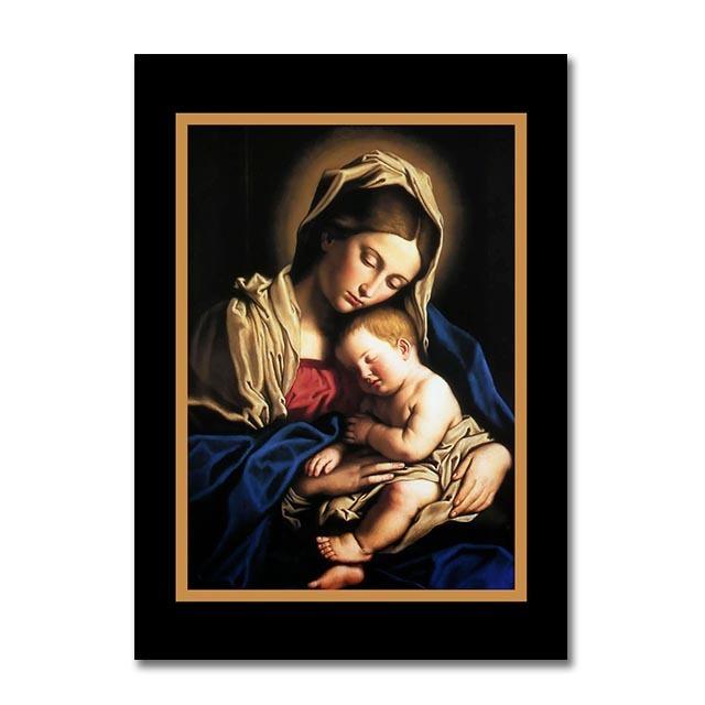 Religious Art Poster Guadalupe Virgin Mary and Jesus Family Living Room Wall Decoration Oil