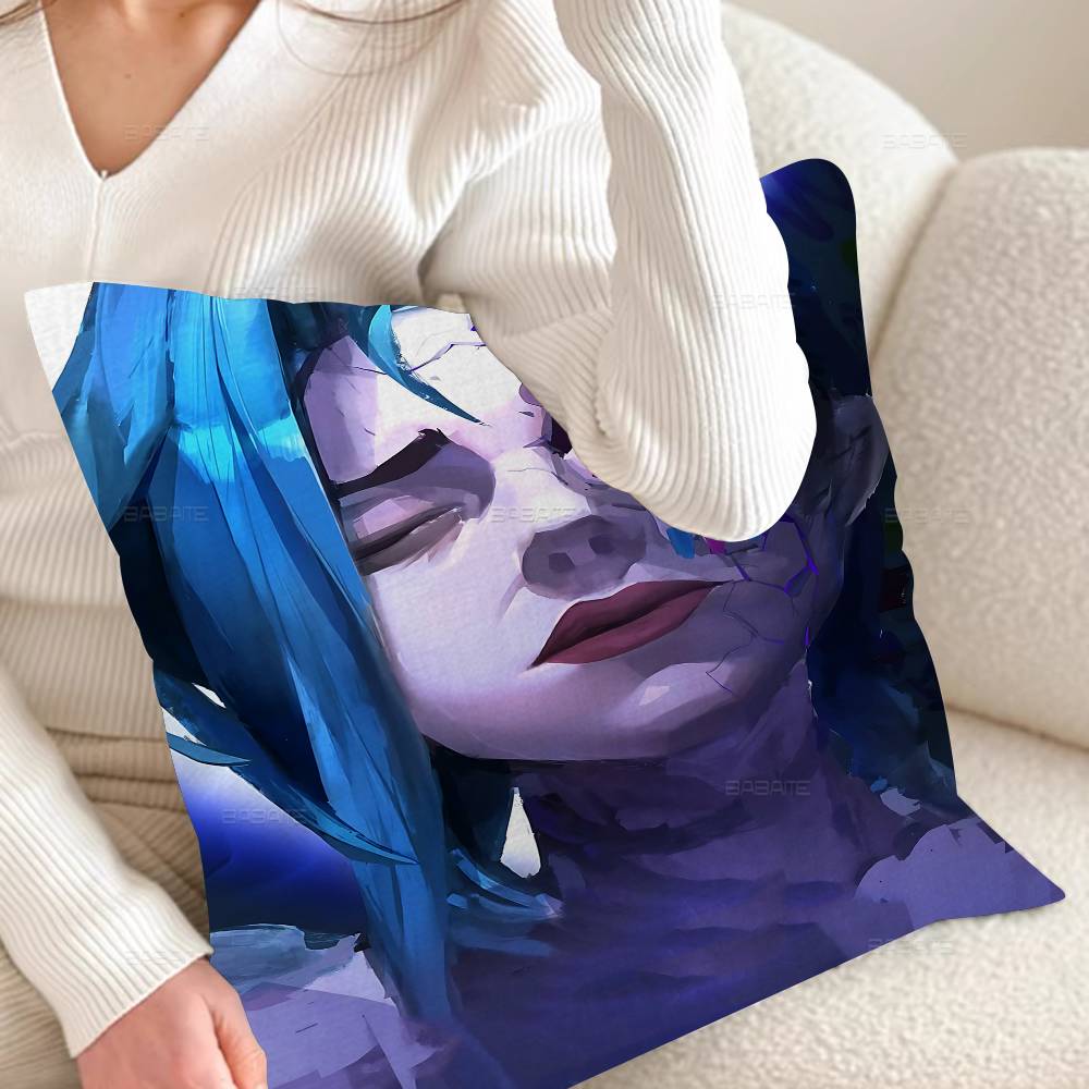 Game Arcane J-Jinx Pillowcase Toon Gift Cushion Cover Bedroom Home Sofa Chair Seat Decor Pillow Case