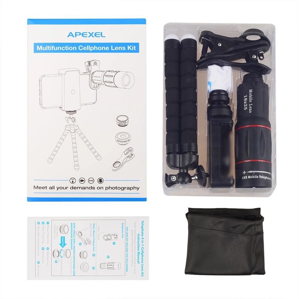 APEXEL 10-20X Macro Lens For IPhone & Android – HD Close-Up Lens With Fill Light For Photos