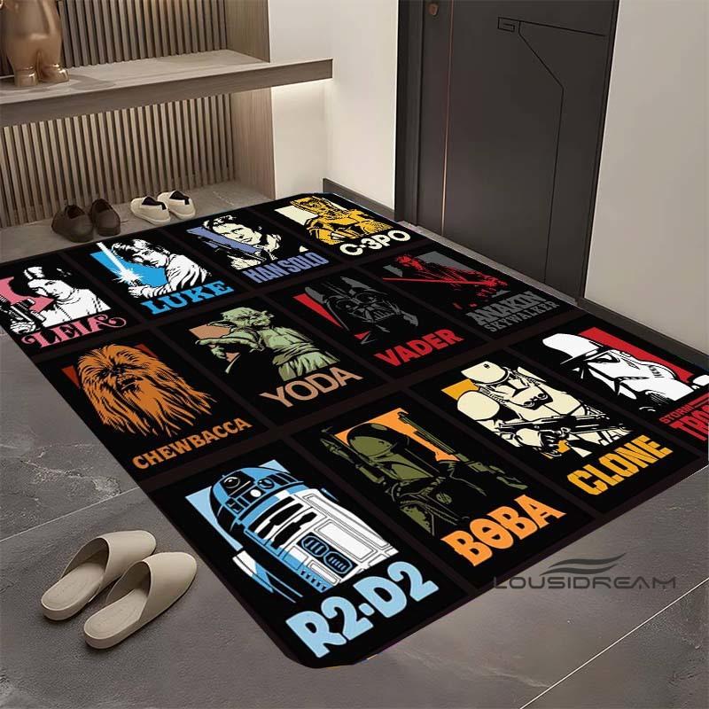 Kober s motivem Star Wars, vhodný do obývacího pokoje, retro vzor galaxie, vesmírné hvězdolety, velká protiskluzová rohožka, koupelnová předložka, domov