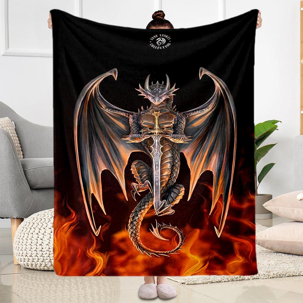 Gothic Style Blanket Warmthful Decor Perfect for Seaside Office Chair Livingroom Four Seasons Multipurpose Playful Design