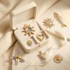 2 PCs 304 Stainless Steel Ocean Charms Starfish Turtle Sun  Flower18K Gold Plated & Silver Tone Two Tone Pendants DIY Necklace