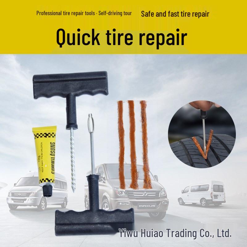 Elektrisches Auto- & Motorrad-Reifenreparaturset - Streifen & Kleber für den Notfalleinsatz