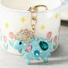 Rhinestone Lamb Keychain Sparkling Sheep Car Key Ring Holder Backpack Purse Handbag Charm Christmas Birthday Gifts for Her