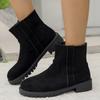 Short boots women's autumn and winter new fashion boots Martin boots women's velvet leather boots large size boots