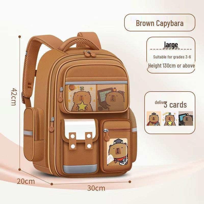 Capybara Decompression Backpack for Elementary Students Grades 1-6 - Lightweight, Large Capacity for Boys and Girls