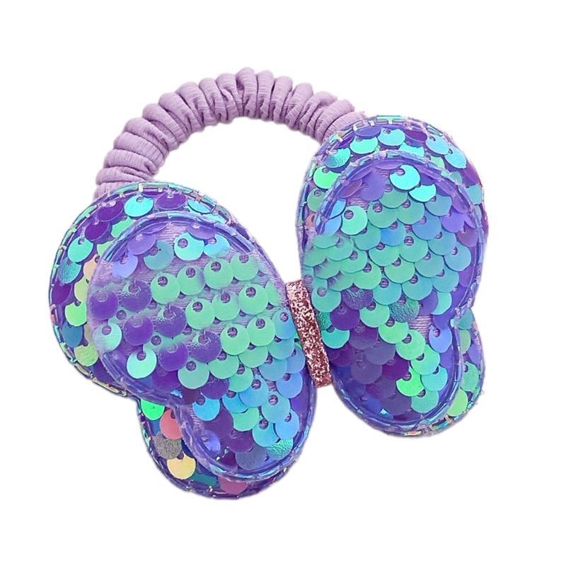 

2000s Hair Scrunchies Sequined Butterfly Hair Tie Scrunchy Elastic Hairpieces Hair Rope Lady Hair Decoration