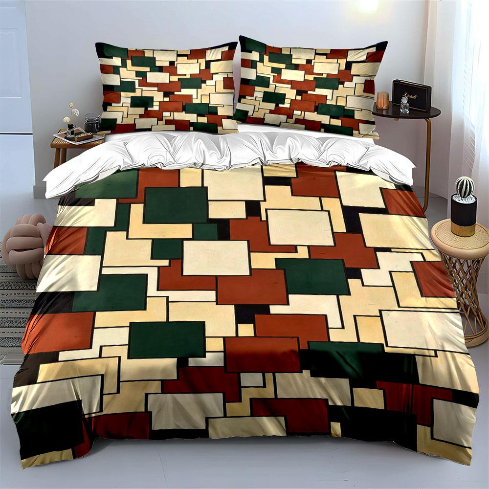 Abstract Overlapping Rectangular Shapes. Bedding Sets Duvet Cover Sets Duvet Covers Pillowcases(1 * Duvet Cover 2 * Pillowcases Without Duvet Insert)