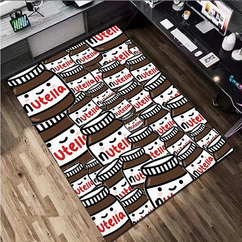 Nutella Schoko-Haselnuss-Aufstrich Glas Brotmesser Teppich für Zuhause Büroteppich Teppich für Zimmerbereich Bürostuhlpolster Feiertagsgeschenk