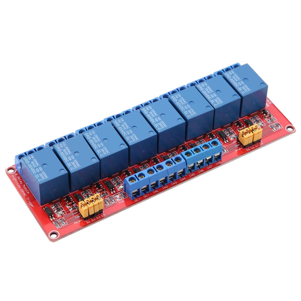8 Channel Optocoupler Relay Module Board High & Low Trigger 5V