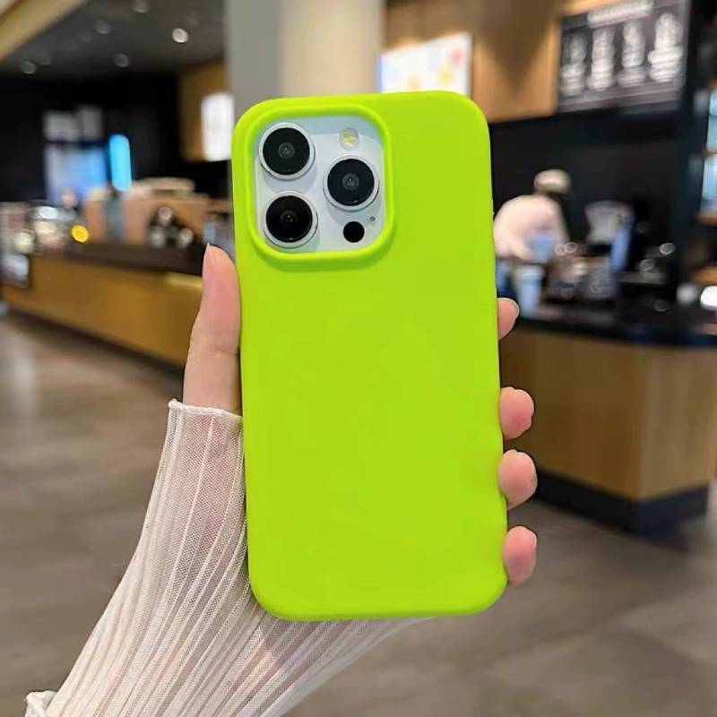 14 Iphone For Pro Solid Color Liquid Silicone Phone Case With Absorption Shock