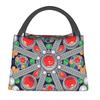 Tafzimth Kabyle Fibula Style Insulated Lunch Tote Bag for Women Ethnic Geometric Berber Portable Cooler Thermal Food Lunch Box