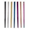 1 pair Stainless Steel Chopsticks Non-Slip Reusable Chinese Chopstick Sushi Noodle Metal Chop Sticks