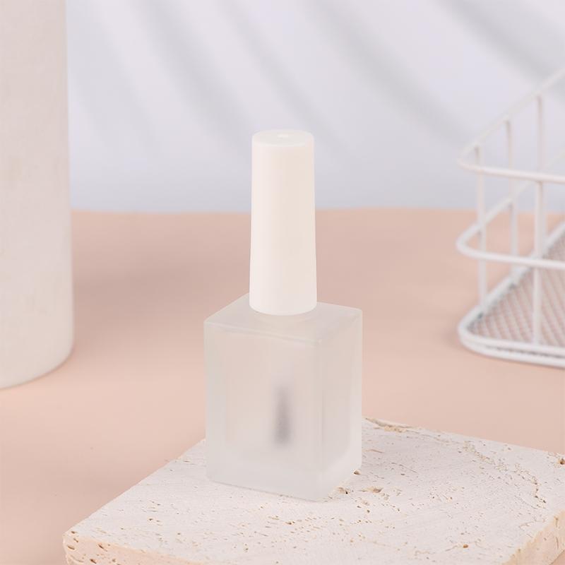 15Ml Empty Frosted Round Nail Polish Bottle With Portable Brush Nail Art Container Glass Nail Oil Bottles Light-Resistant