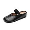 2025 Summer Women's Closed Toe Slip-on Hidden Heel Flat Mules with Tabi Split Toe Design