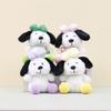 Cute Cartoon Style Plush Dog Keyring With Bowknot For Bags And Backpacks In Various Colors
