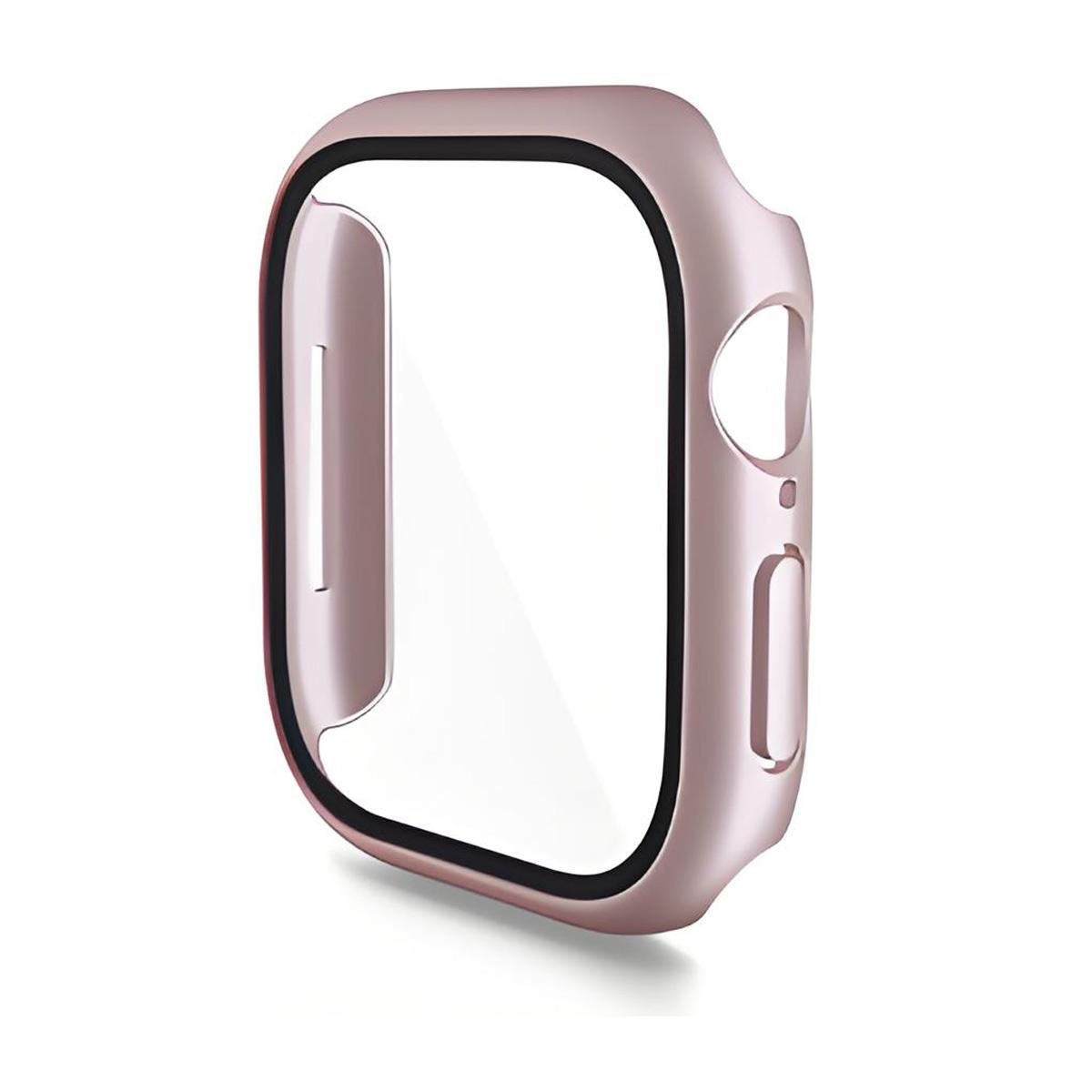 

For Apple Watch Series 11/10 42mm Watch Case ENKAY HAT PRINCE Rubberized Hard PC Cover with Tempered Glass E