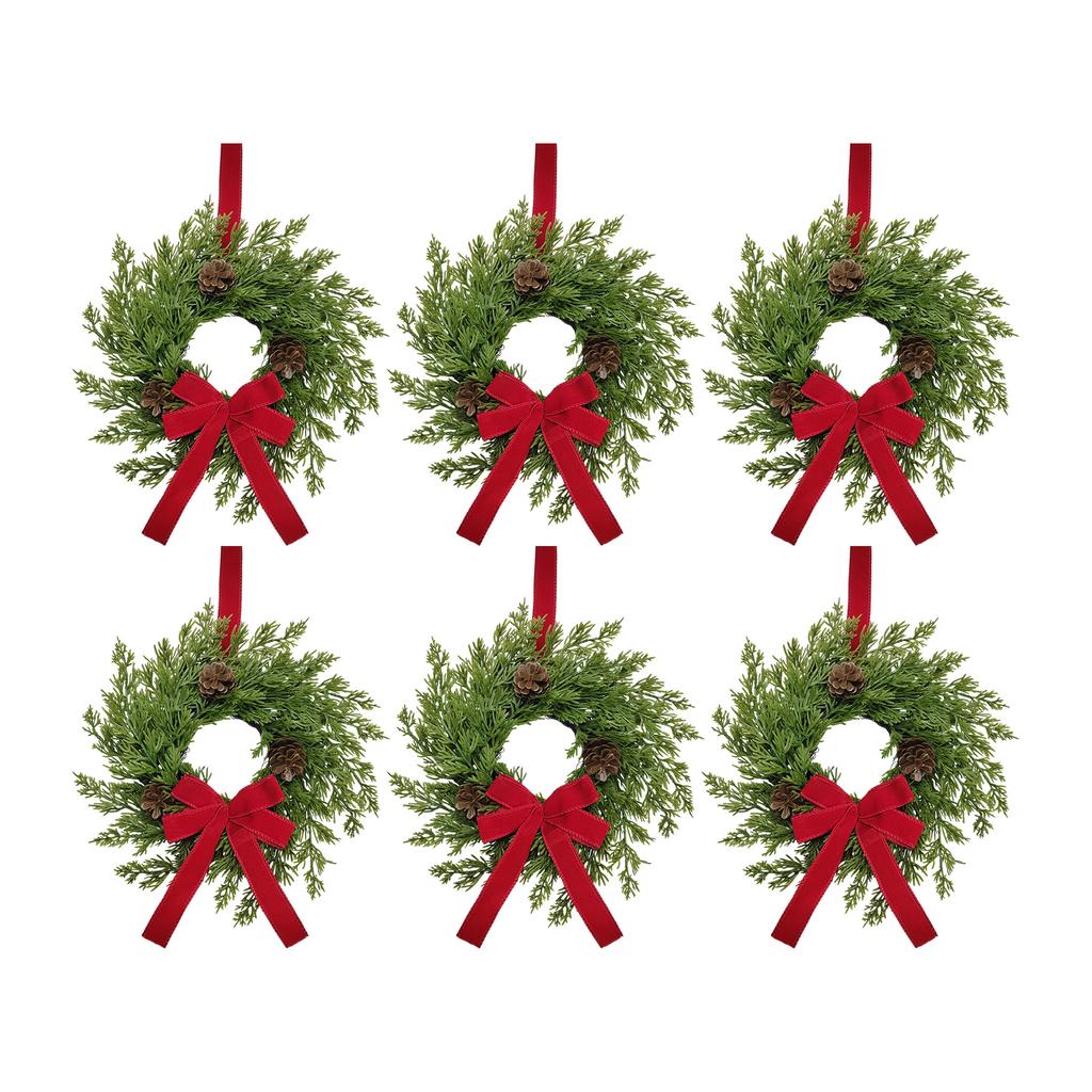 Pre-Lit Artificial Christmas Wreath,  Artificial Christmas Garland For Front Door With Red Bow, Cones, Red Berries,