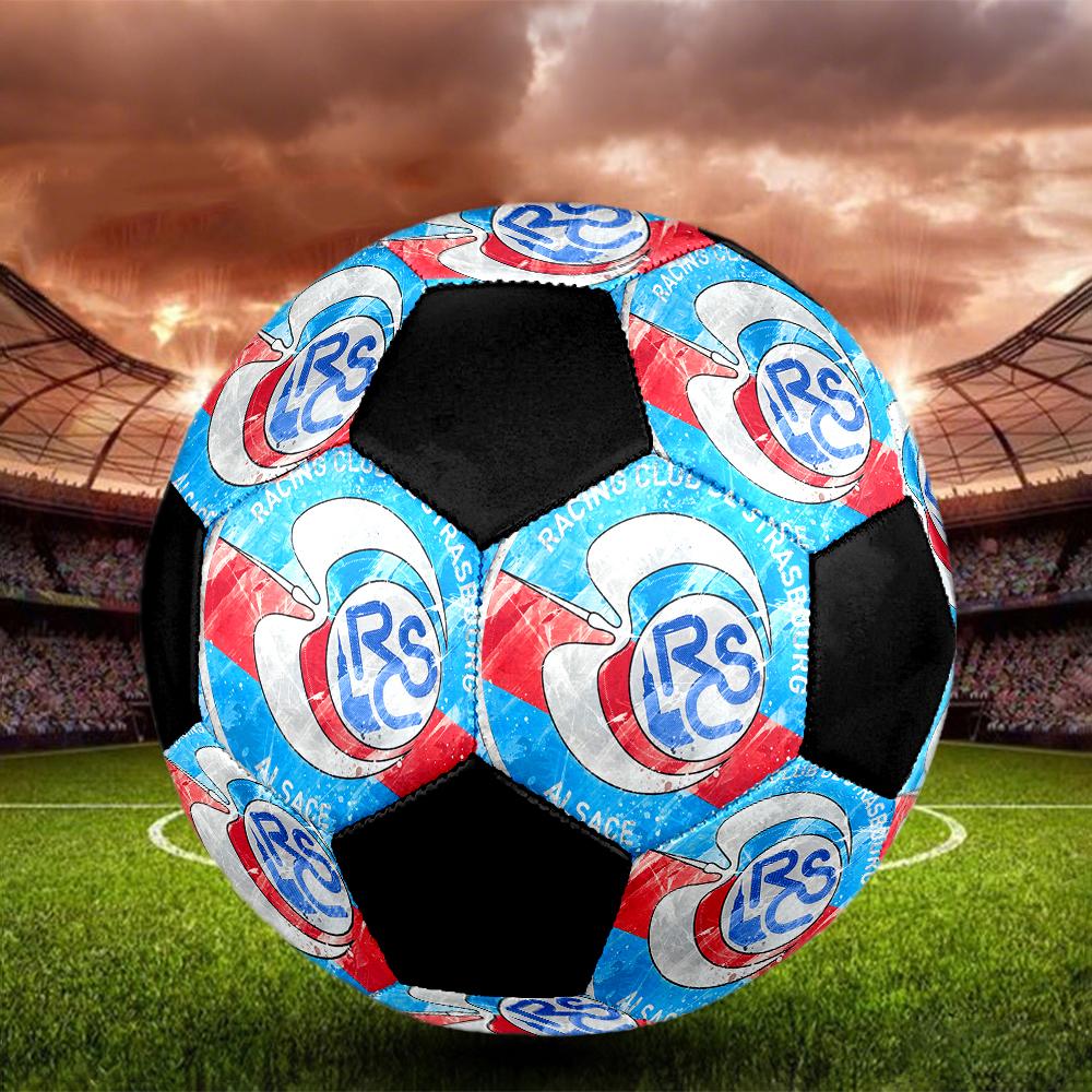 SIZE 5 RC Strasbourg Alsace Soccer Ball Colorful All Ages Machine Stitched PVC Competition Ready Durable High-Bounce