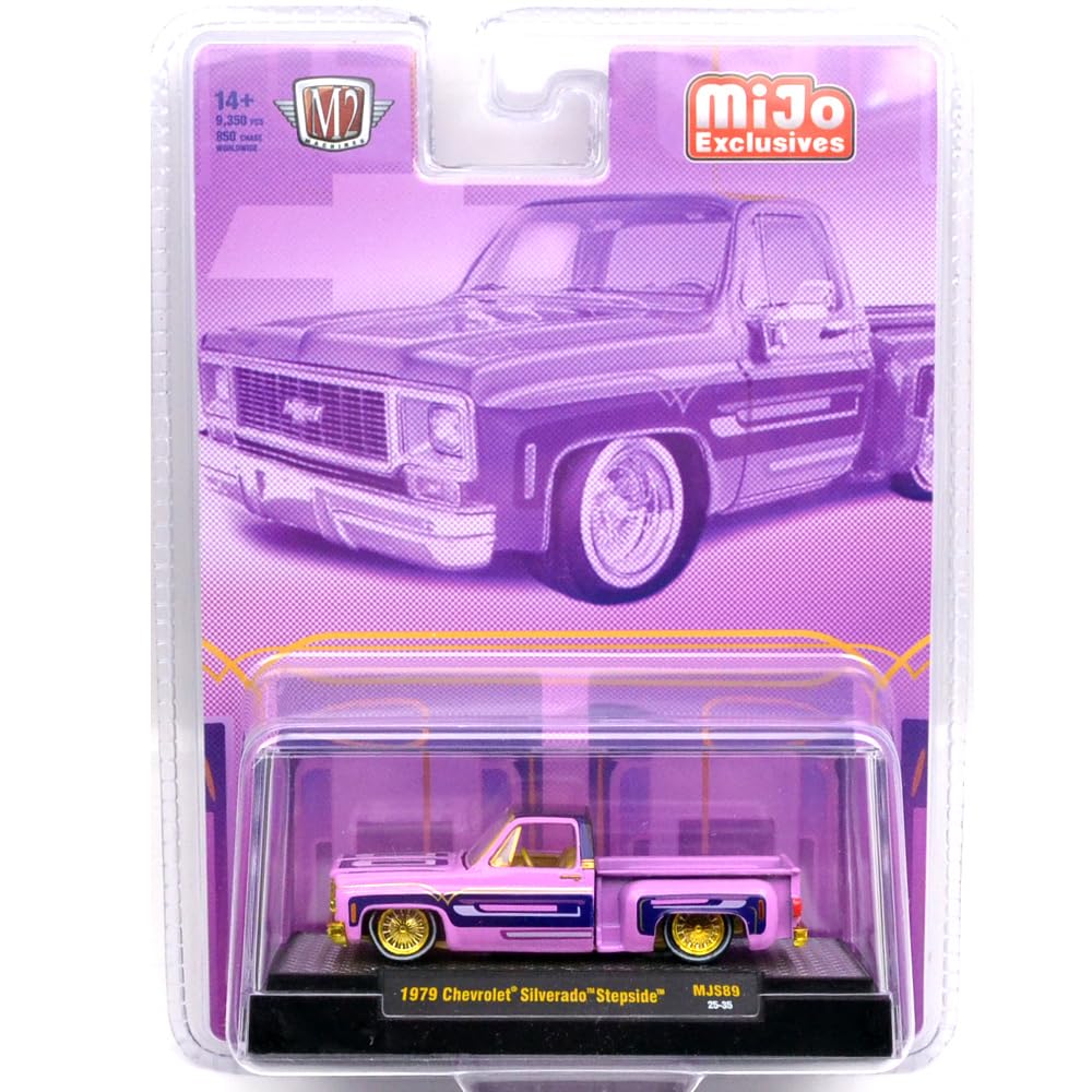 M2 MACHINES 1/64 MiJo EXCLUSIVE - 1978 CHEVROLET SILVERADO STEPSIDE LOWRIDER - ФИОЛЕТОВЫЙ (ПРЕСЛЕДУЙТЕ МАШИНУ) Эксклюзив от MiJo