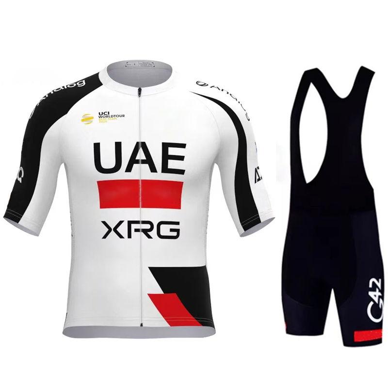 New Pro Team 2025 Uae Cycling Jersey Set Men's Summer Bike Mountain Uniform Ropa Ciclismo Maillot Hombre Bicycle Clothing Suit