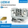 Chaoda UDK4 All-Copper Flame-Retardant Double-Layer DIN Rail Terminal Block 0.5-4mm² Two-In Two-Out