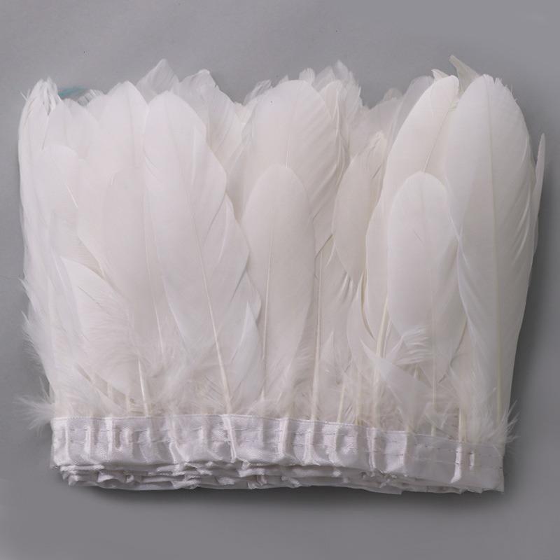2-10 Yards Chicken Feathers Fringe Trim Trimmings 10-15Cm Carnival Accessories Wedding Centerpiece For Decor Sewing Diy Plumas
