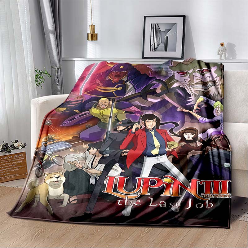 Lupin III Napoleon's Dictionary Anime Print Soft Flannel Throw Blanket Lightweight Warm Sofa Couch Bed Home Decor Cover