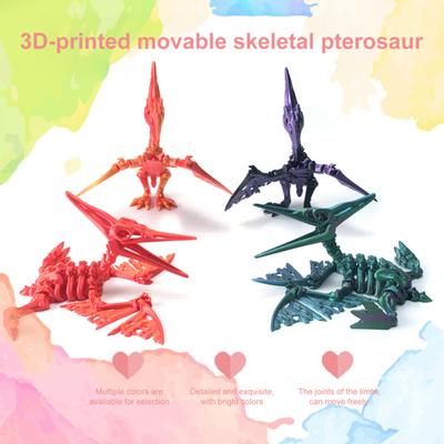3D Printed Pterosaur Dino Skeleton with Articulated Joints Dinosaur Fidget Toy