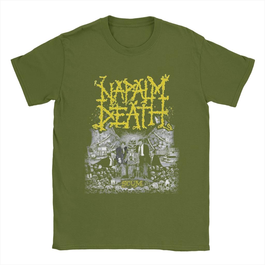 Napalm Death T Shirts Men's Cotton Novelty T-Shirts Round Neck Band Tee Shirt Short Sleeve Clothing Plus Size