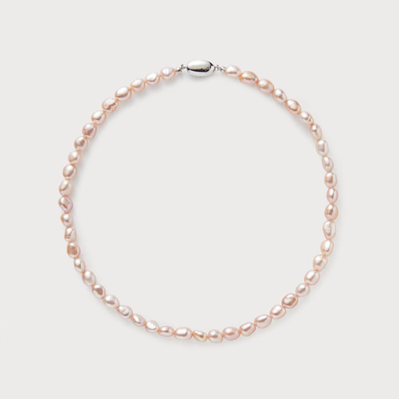 PEARLSONATE Irregular Peach Pearl Necklace