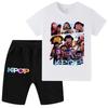 WA1237 Kinder Jungen Mädchen Kpop Rumi Zoey Mira Druck Kurzarm T-Shirt Shorts Hosen Sets