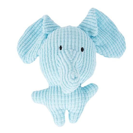 Elephant Dog Chew Toy Boredom Reduction Squeaky Stuffed Animal Plushie Handmade Soft