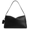 Coach Chelsea 36 Charme Logo Fermeture à Poussoir Avec Poche Zippée Sac à Bandoulière en Cuir Grain Naturel Grand Sac à Bandoulière Femme Noir CDS62-B4BK